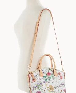 Dooney & Bourke Spring Style|Printed Fabric<Botanical Collection Geena Satchel White