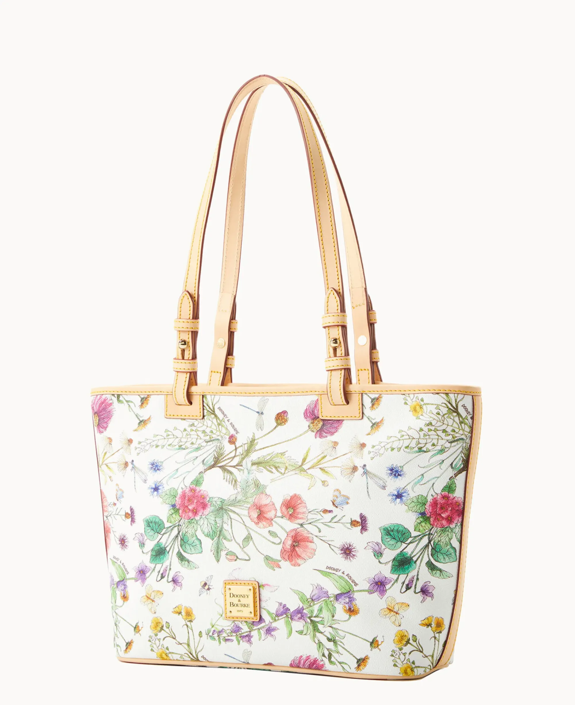 Dooney & Bourke Spring Style|Ready For the Getaway<Botanical Collection Small Leisure Shopper White