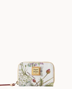 Dooney & Bourke Grab and Go|Wallets<Botanical Collection Zip Around Credit Card Case White