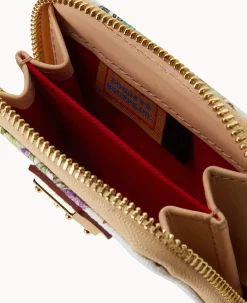 Dooney & Bourke Grab and Go|Wallets<Botanical Collection Zip Around Credit Card Case White