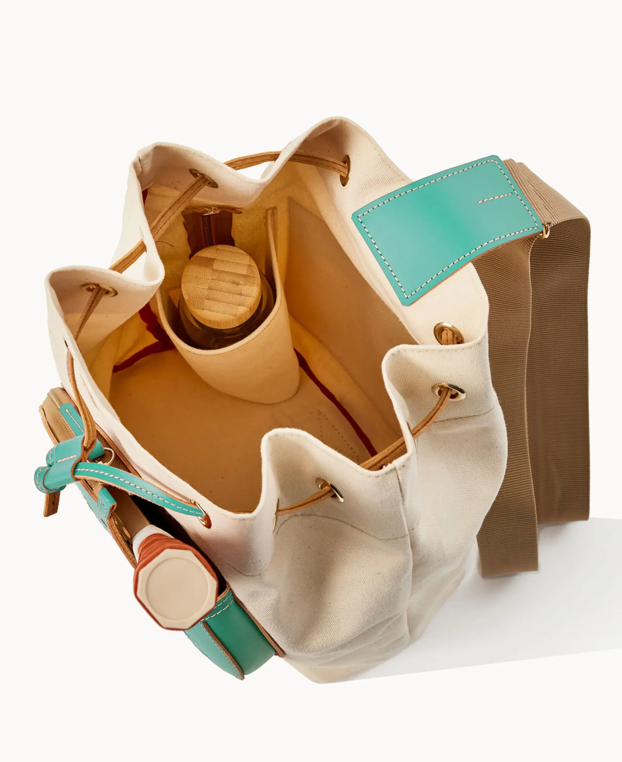 Dooney & Bourke The Canvas Collection|Spring Style<Canvas Pickleball Sling Natural Aqua