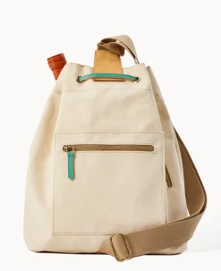 Dooney & Bourke The Canvas Collection|Spring Style<Canvas Pickleball Sling Natural Aqua