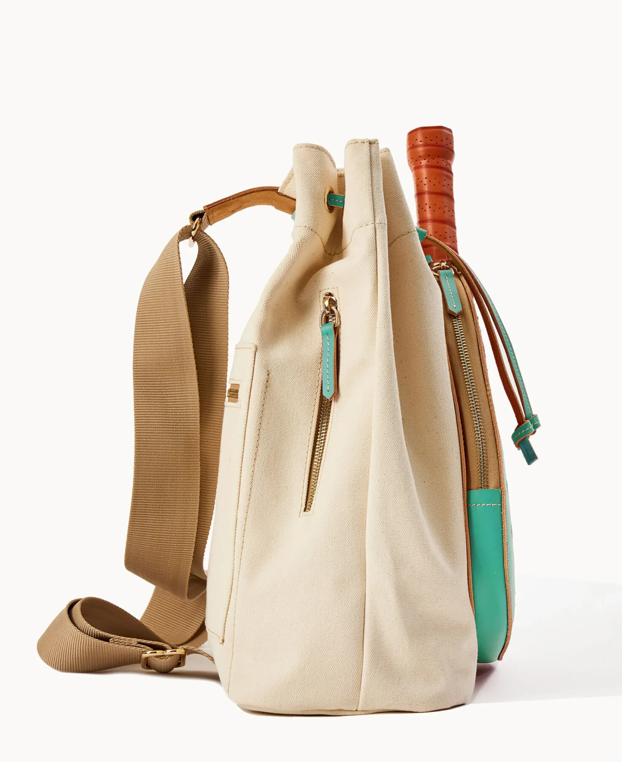 Dooney & Bourke The Canvas Collection|Spring Style<Canvas Pickleball Sling Natural Aqua
