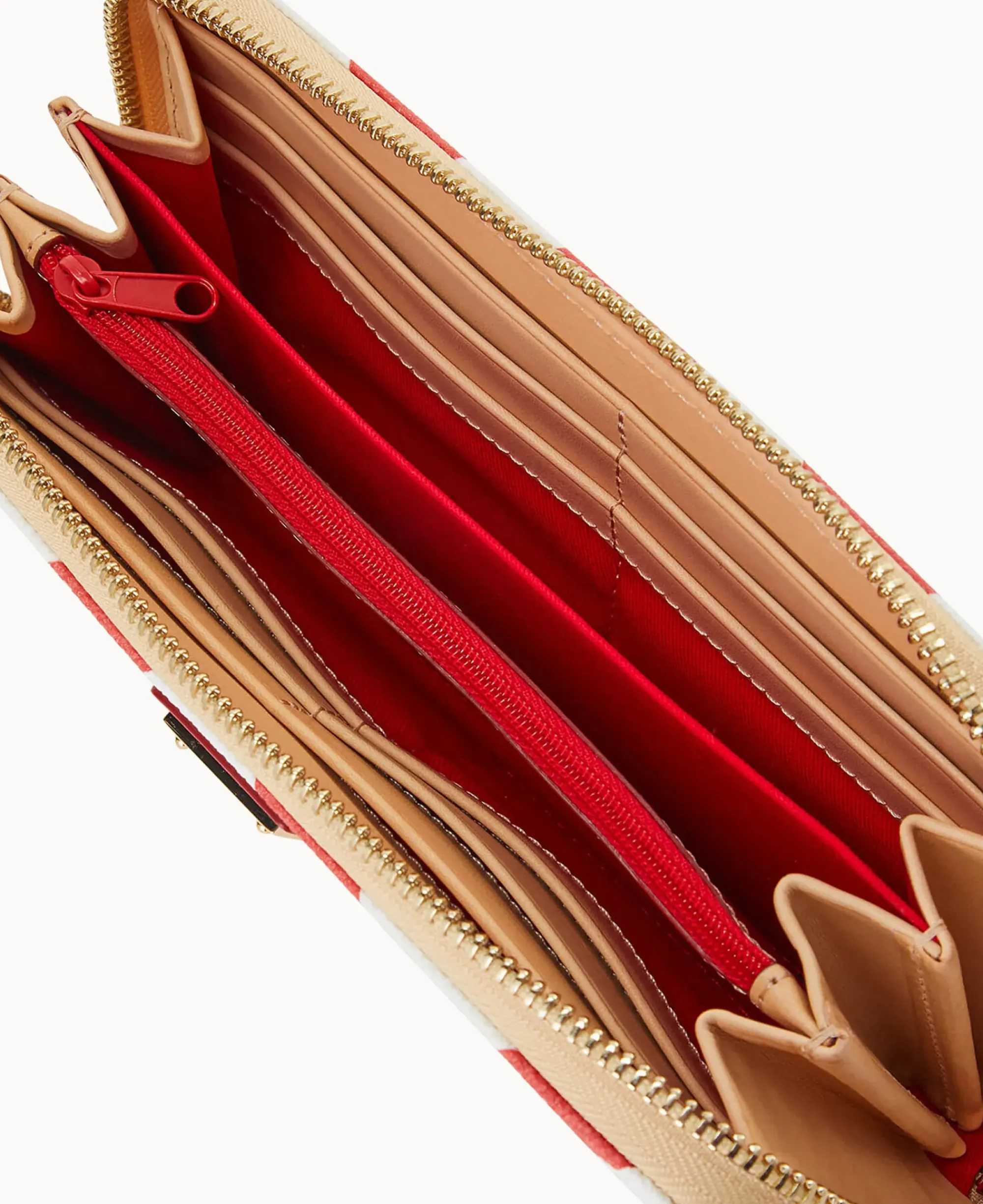 Dooney & Bourke The Chevron Collection|Grab and Go<Chevron Large Zip Around Wallet Red