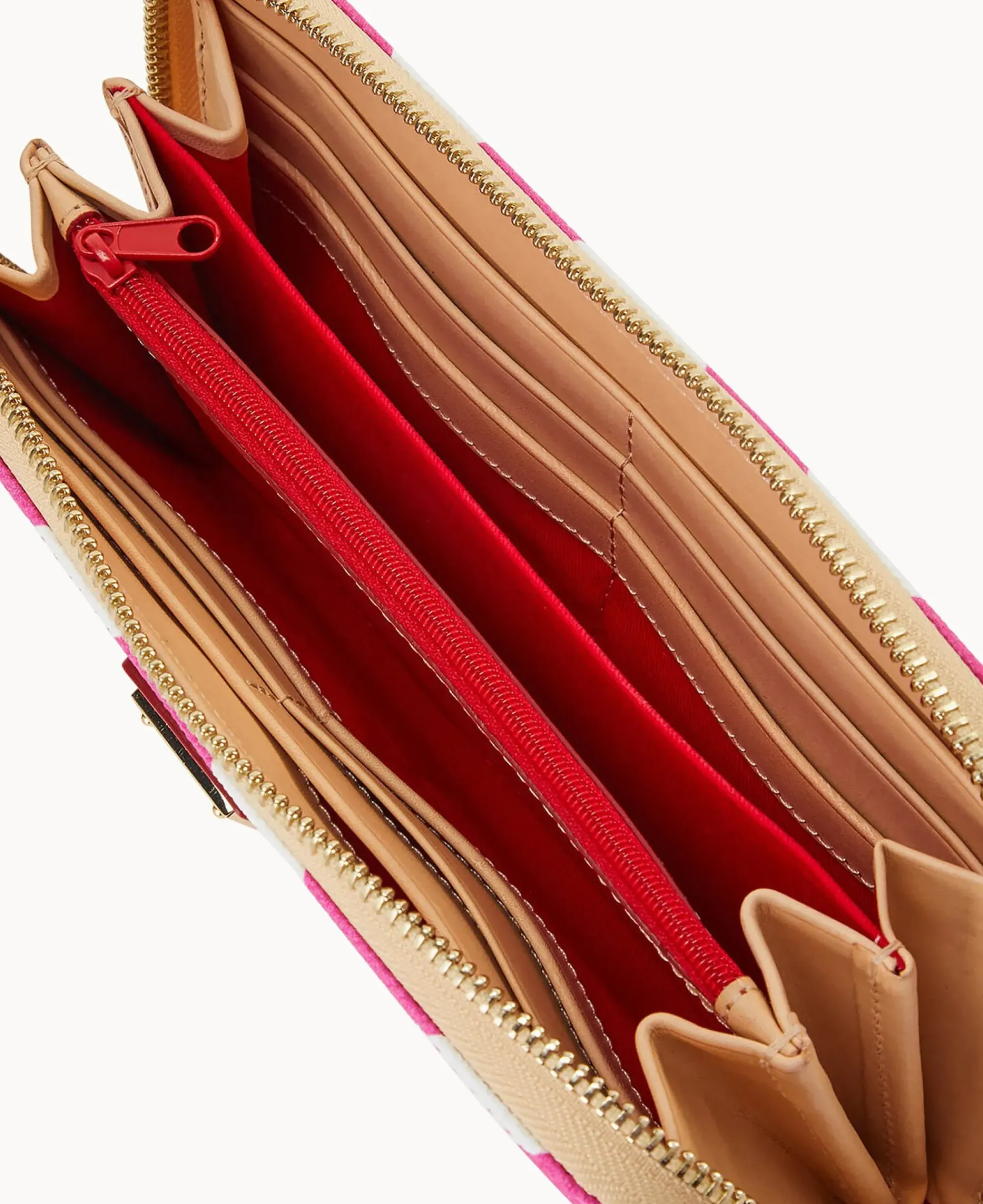 Dooney & Bourke The Chevron Collection|Grab and Go<Chevron Large Zip Around Wallet Fuchsia