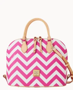 Dooney & Bourke The Chevron Collection|Spring Style<Chevron Zip Zip Satchel Fuchsia