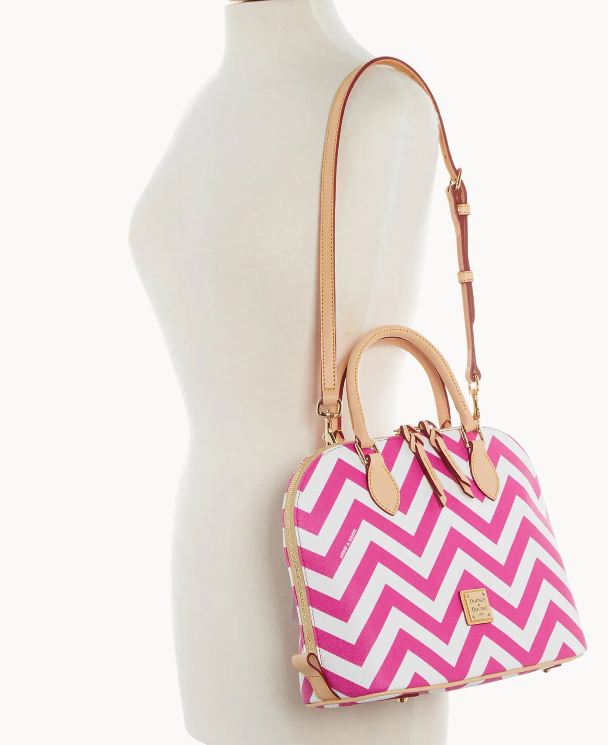 Dooney & Bourke The Chevron Collection|Spring Style<Chevron Zip Zip Satchel Fuchsia