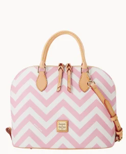 Dooney & Bourke Printed Fabric|Shoulder Bags<Chevron Zip Zip Satchel Pink
