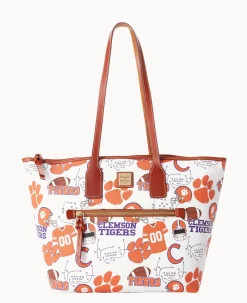 Dooney & Bourke Game Day Ready|Printed Fabric<Collegiate University Tote CLEMSON