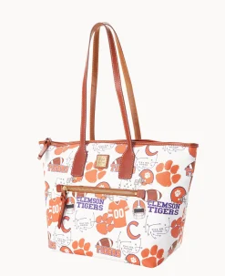 Dooney & Bourke Game Day Ready|Printed Fabric<Collegiate University Tote CLEMSON