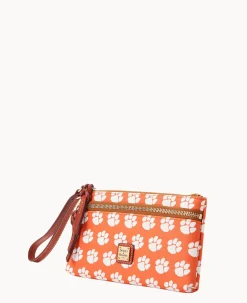 Dooney & Bourke Grab and Go|Wristlets<Collegiate Double Zip Wristlet Clemson University
