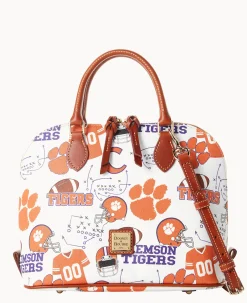 Dooney & Bourke Game Day Ready|Printed Fabric<Collegiate University Zip Zip Satchel Clemson