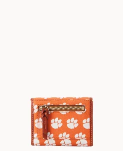 Dooney & Bourke Grab and Go|Wallets<Collegiate University Flap Credit Card Wallet CLEMSON