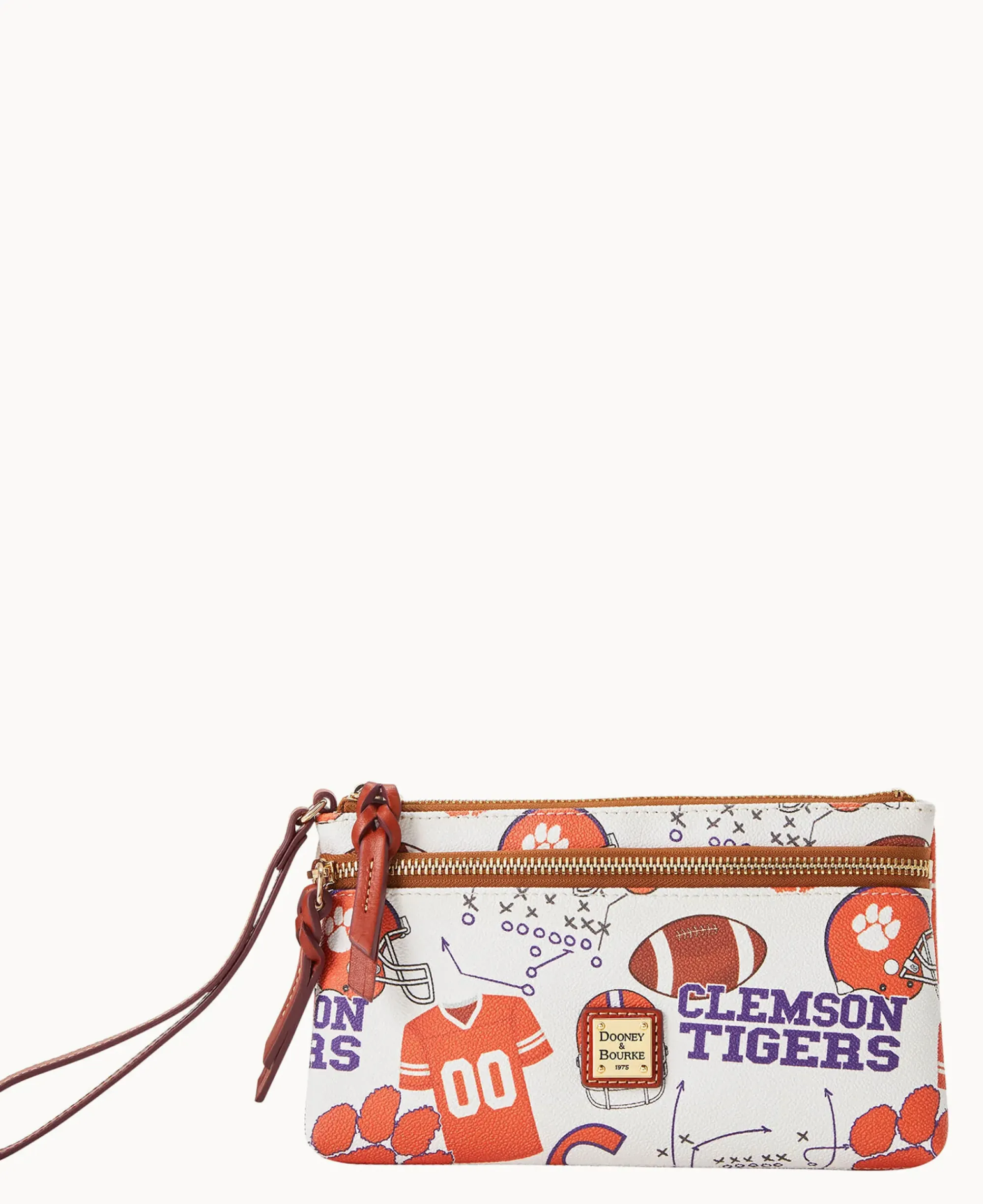 Dooney & Bourke Grab and Go|Wristlets<Collegiate Double Zip Wristlet Clemson University