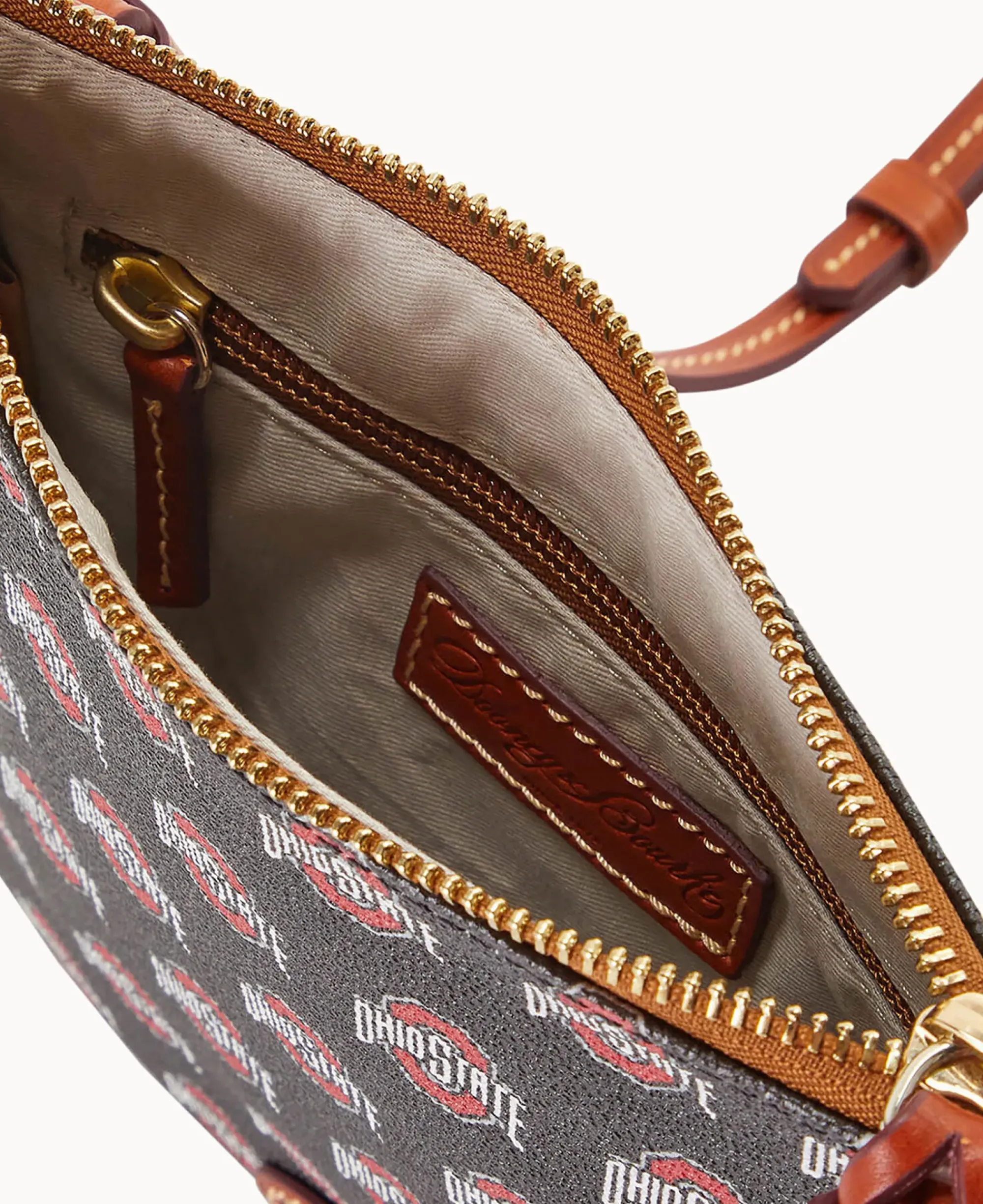 Dooney & Bourke Game Day Ready|Printed Fabric<Collegiate University North South Top Zip Crossbody Ohio State