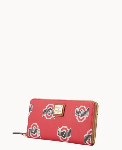Dooney & Bourke Grab and Go|Wristlets<Collegiate University Large Zip Around Wristlet Ohio State