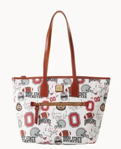 Dooney & Bourke Game Day Ready|Printed Fabric<Collegiate University Tote OHIO STATE