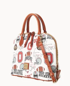 Dooney & Bourke Game Day Ready|Printed Fabric<Collegiate University Zip Zip Satchel OHIO STATE