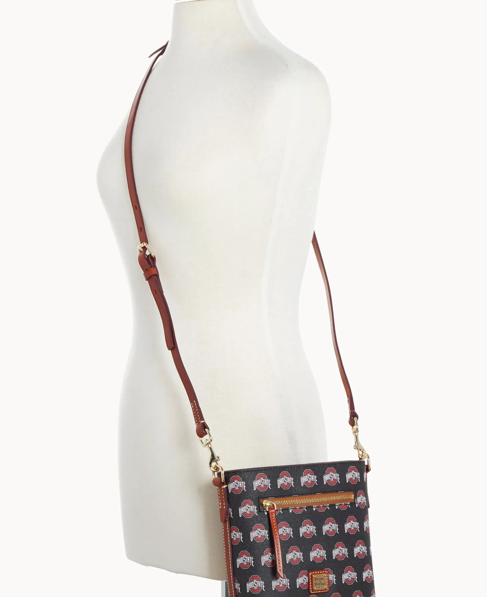 Dooney & Bourke Game Day Ready|Printed Fabric<Collegiate University Small Zip Crossbody OHIO STATE