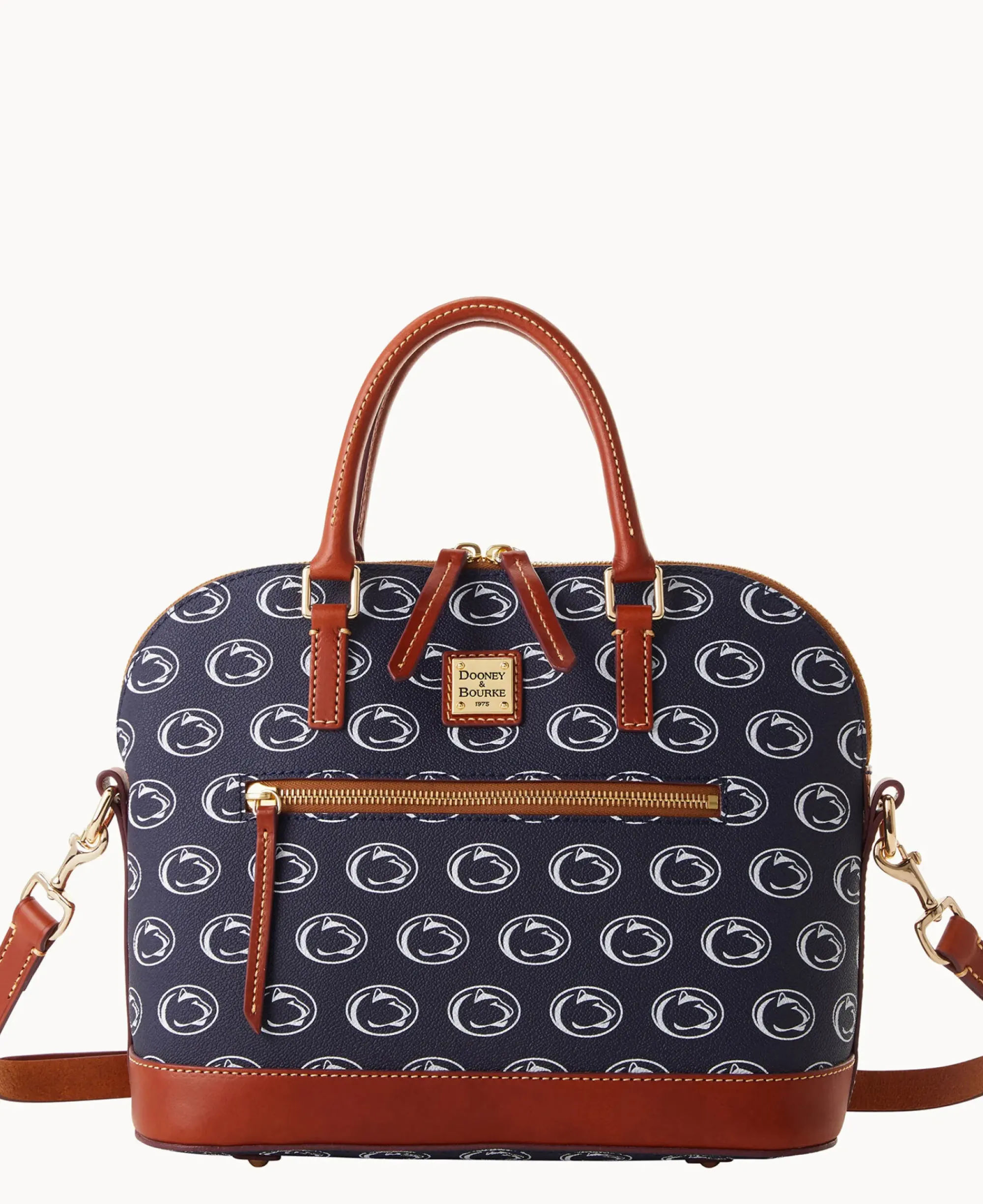 Dooney & Bourke Game Day Ready|Printed Fabric<Collegiate University Domed Zip Satchel PENN STATE