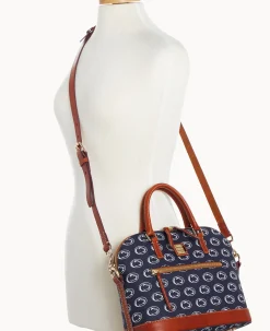 Dooney & Bourke Game Day Ready|Printed Fabric<Collegiate University Domed Zip Satchel PENN STATE