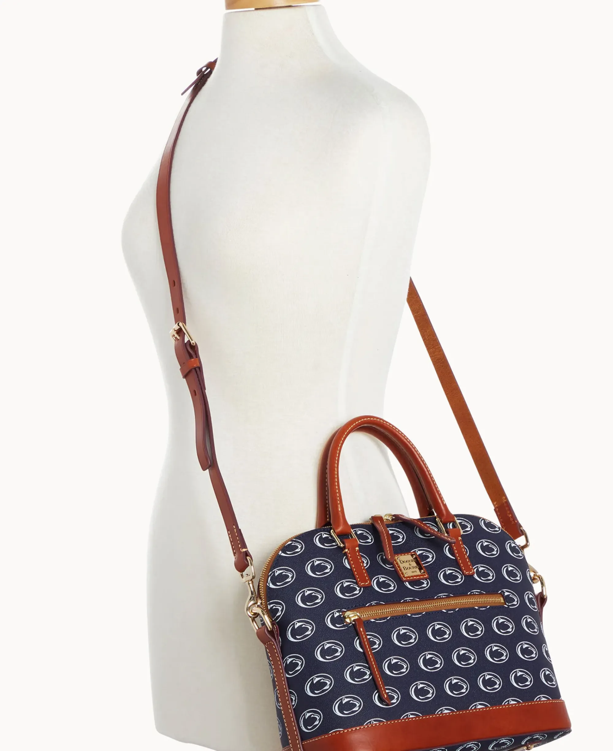 Dooney & Bourke Game Day Ready|Printed Fabric<Collegiate University Domed Zip Satchel PENN STATE