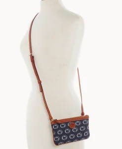 Dooney & Bourke Game Day Ready|Printed Fabric<Collegiate University Large Slim Crossbody Penn State