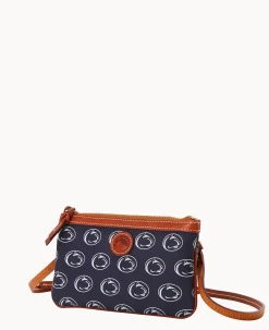 Dooney & Bourke Game Day Ready|Printed Fabric<Collegiate University Large Slim Crossbody Penn State