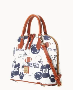 Dooney & Bourke Game Day Ready|Printed Fabric<Collegiate University Zip Zip Satchel PENN STATE