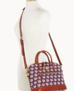 Dooney & Bourke Game Day Ready|Printed Fabric<Collegiate Texas Achr(38)M University Domed Zip Satchel TEXAS A&M