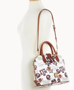 Dooney & Bourke Game Day Ready|Printed Fabric<Collegiate Texas Achr(38)M University Zip Zip Satchel Texas A&M