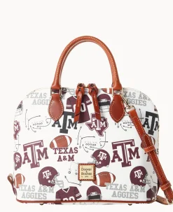 Dooney & Bourke Game Day Ready|Printed Fabric<Collegiate Texas Achr(38)M University Zip Zip Satchel Texas A&M
