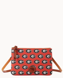 Dooney & Bourke Game Day Ready|Printed Fabric<Collegiate a Top Zip Crossbody University of Georgi