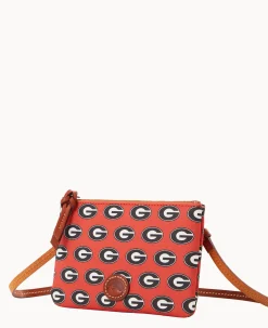 Dooney & Bourke Game Day Ready|Printed Fabric<Collegiate a Top Zip Crossbody University of Georgi