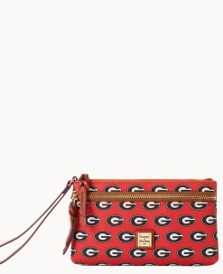 Dooney & Bourke Grab and Go|Wristlets<Collegiate a Double Zip Wristlet University of Georgi