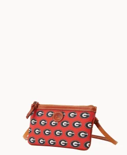 Dooney & Bourke Game Day Ready|Printed Fabric<Collegiate a Large Slim Crossbody University of Georgi