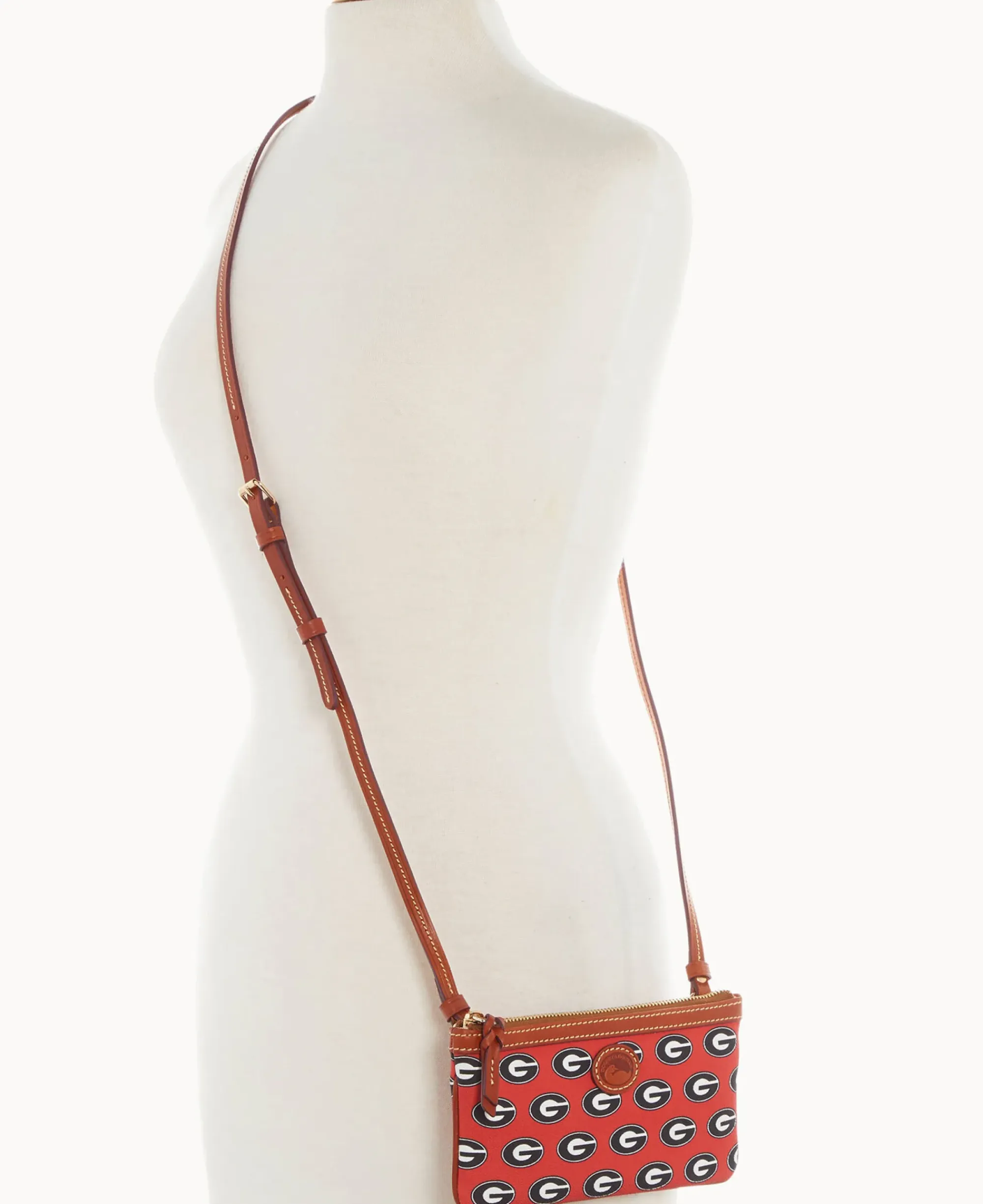 Dooney & Bourke Game Day Ready|Printed Fabric<Collegiate a Large Slim Crossbody University of Georgi