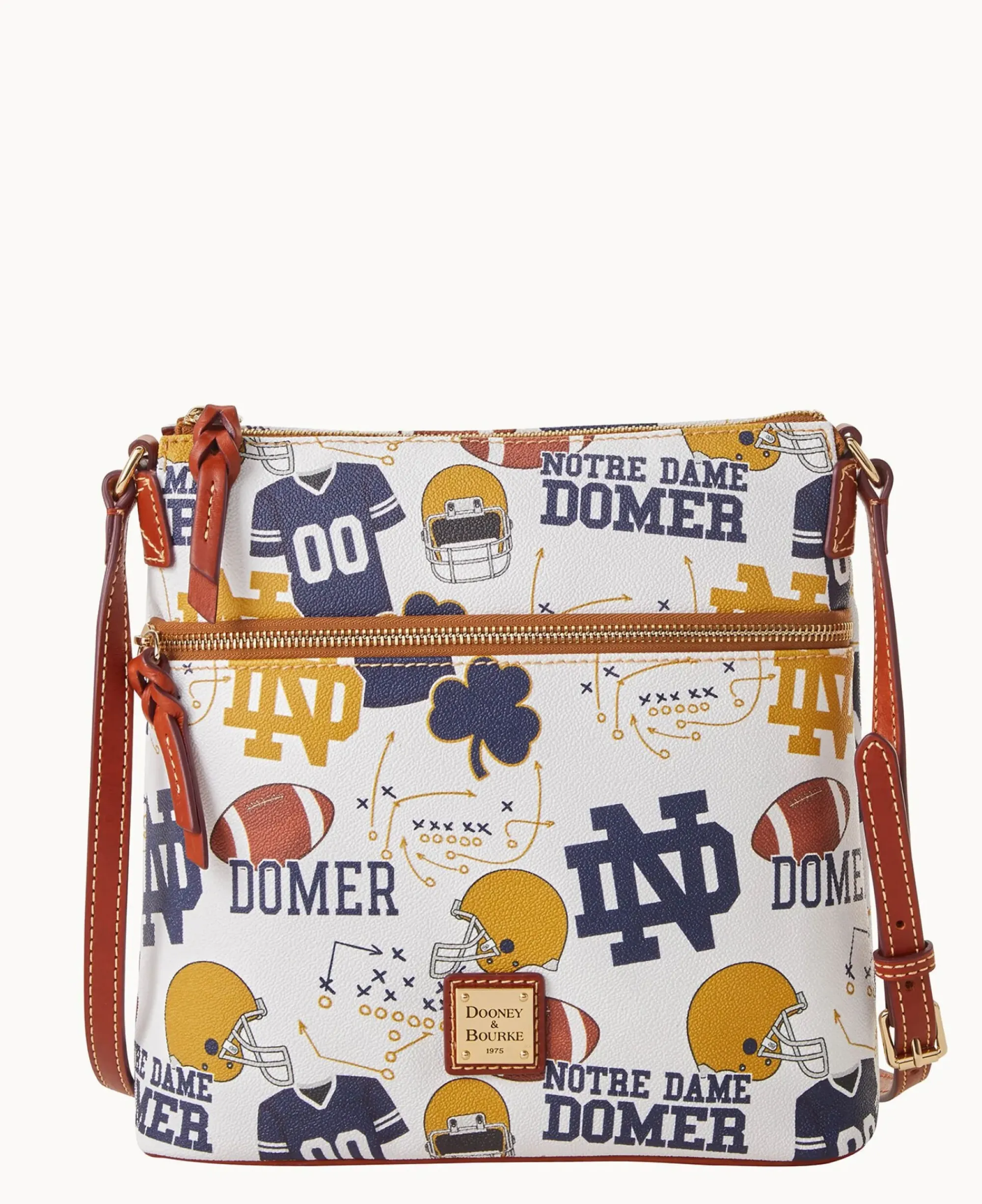 Dooney & Bourke Game Day Ready|Printed Fabric<Collegiate University of Crossbody NOTRE DAME
