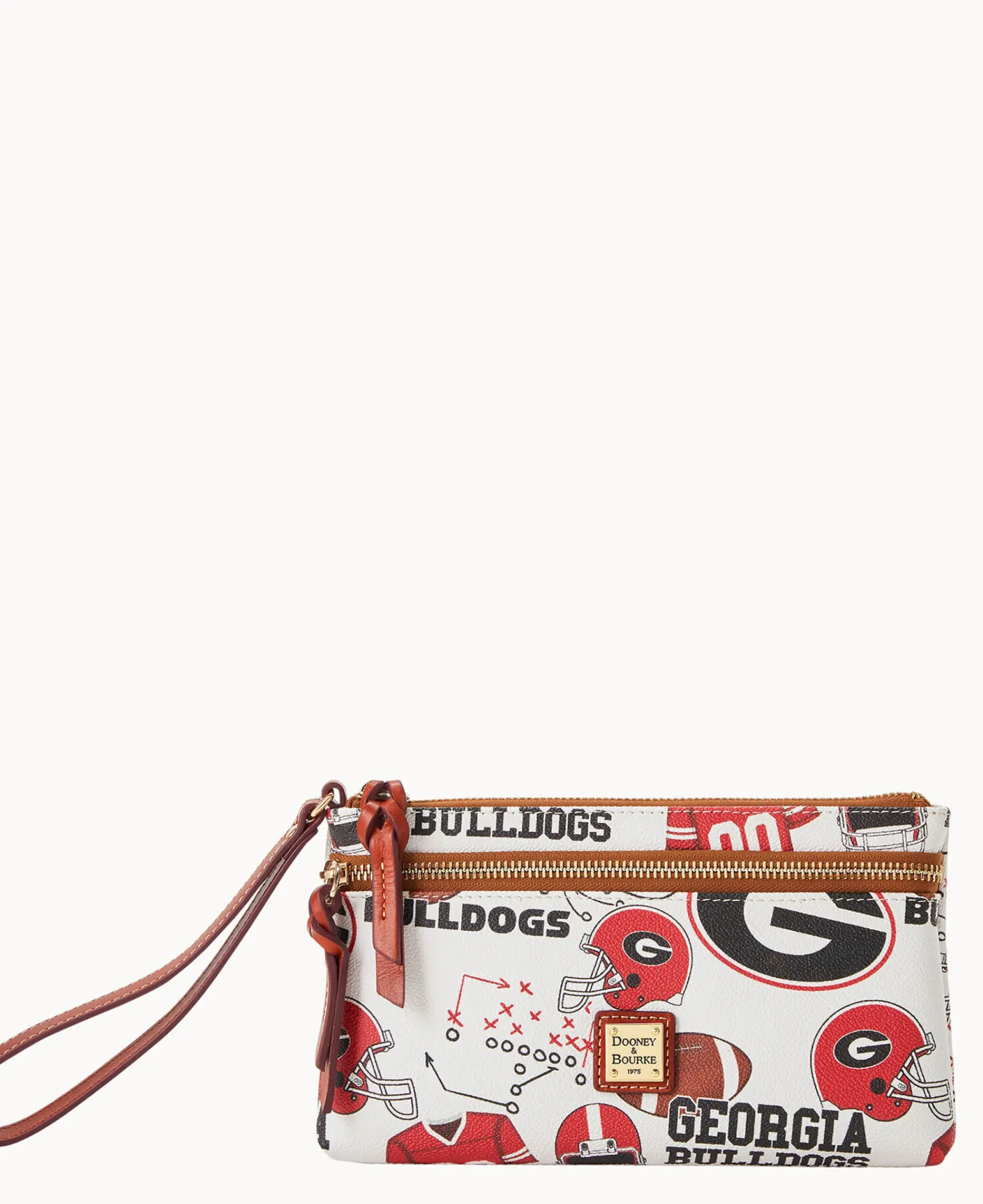 Dooney & Bourke Grab and Go|Wristlets<Collegiate a Double Zip Wristlet University of Georgi
