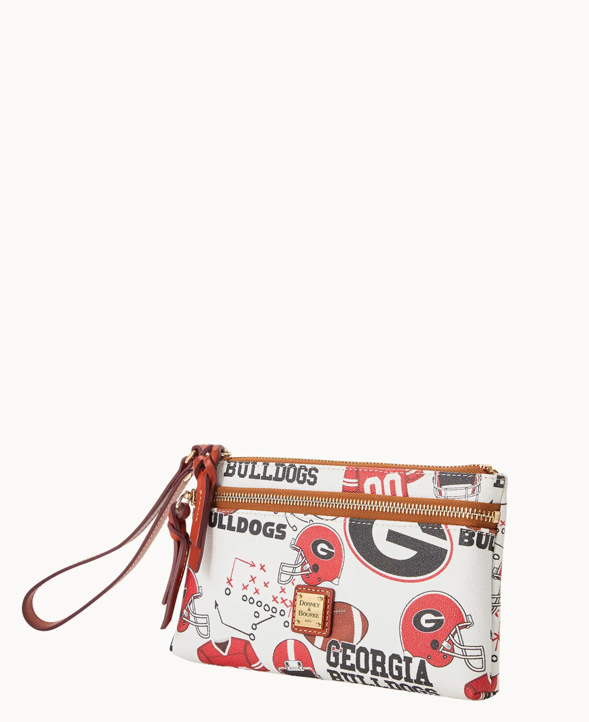 Dooney & Bourke Grab and Go|Wristlets<Collegiate a Double Zip Wristlet University of Georgi