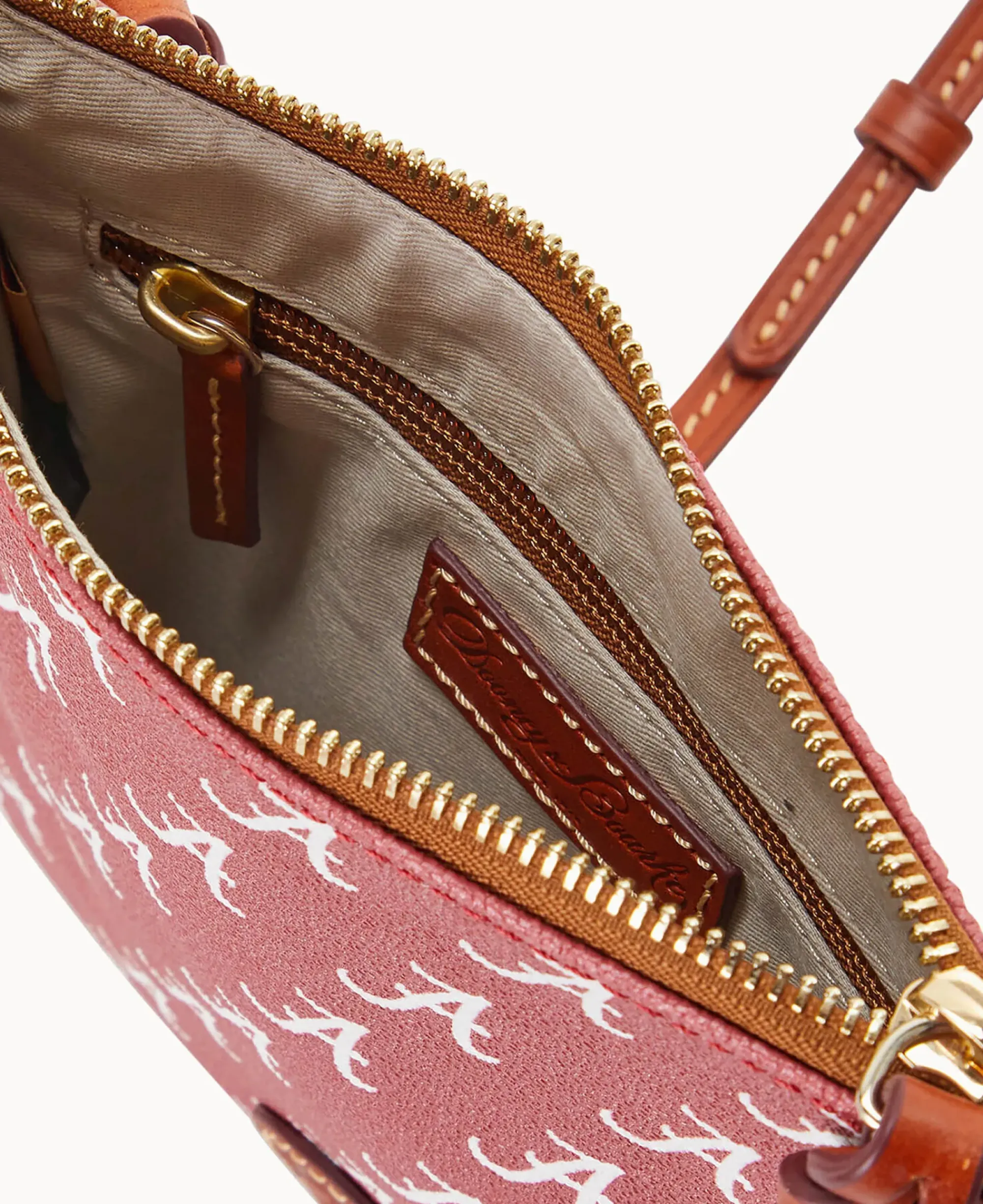 Dooney & Bourke Game Day Ready|Printed Fabric<Collegiate a North South Top Zip Crossbody University of Alabam