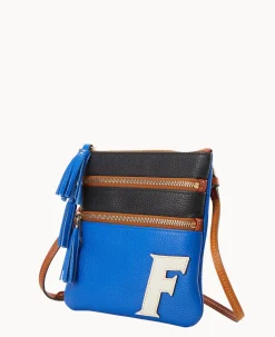 Dooney & Bourke Printed Fabric|Pebbled Leather<Collegiate Triple Zip Crossbody University of Florida