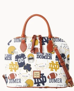 Dooney & Bourke Game Day Ready|Printed Fabric<Collegiate University of Zip Zip Satchel NOTRE DAME