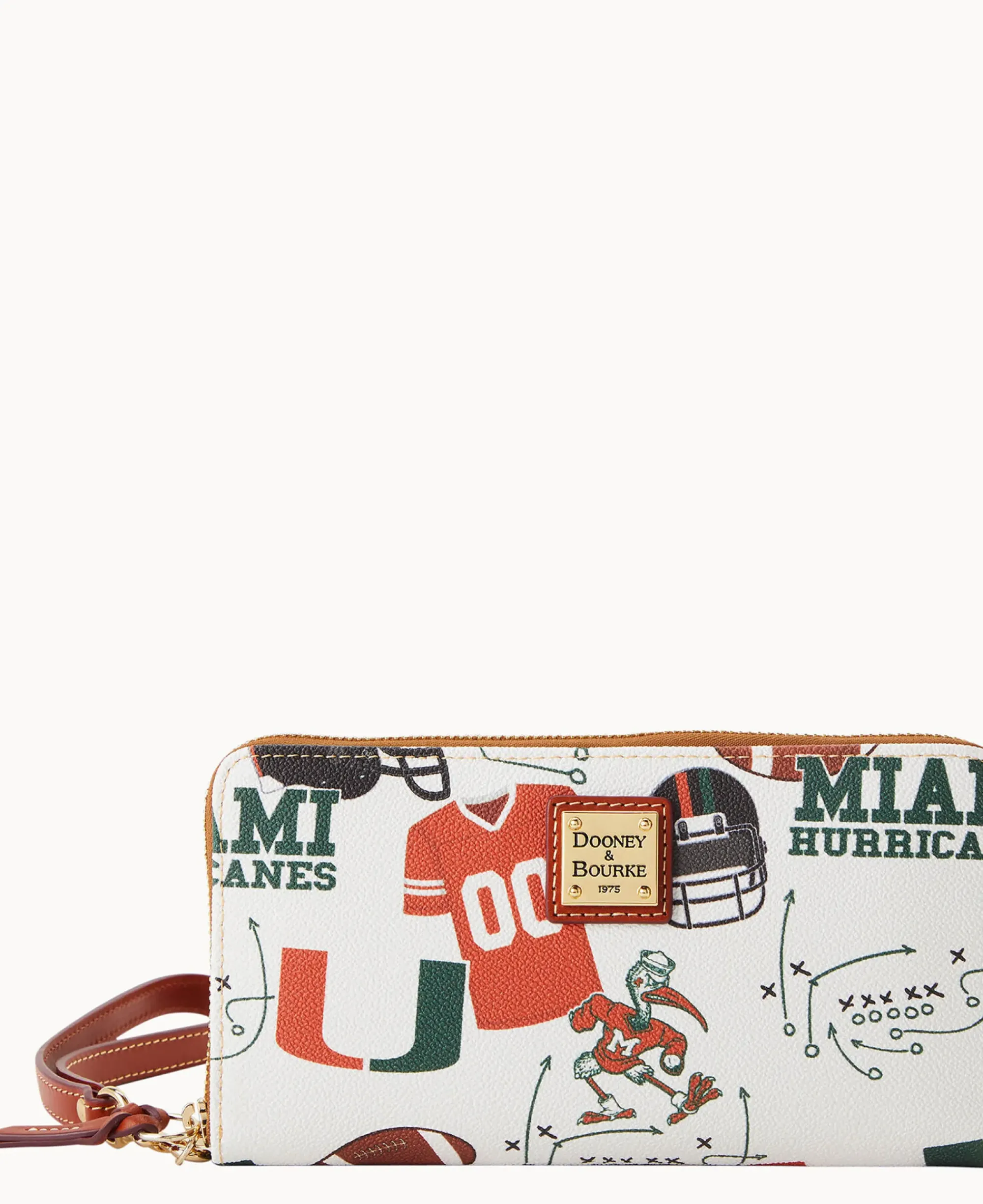 Dooney & Bourke Grab and Go|Wristlets<Collegiate University of Large Zip Around Wristlet Miami