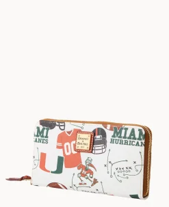 Dooney & Bourke Grab and Go|Wristlets<Collegiate University of Large Zip Around Wristlet Miami