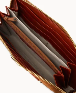 Dooney & Bourke Grab and Go|Wristlets<Collegiate University of Large Zip Around Wristlet Miami