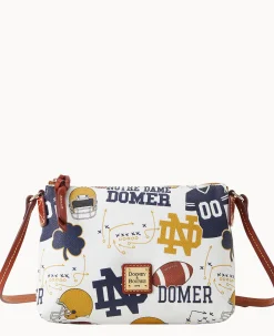 Dooney & Bourke Game Day Ready|Printed Fabric<Collegiate University of Crossbody Pouchette NOTRE DAME