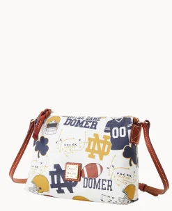 Dooney & Bourke Game Day Ready|Printed Fabric<Collegiate University of Crossbody Pouchette NOTRE DAME