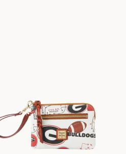 Dooney & Bourke Grab and Go|Wristlets<Collegiate University of Georgia Zip Around Wristlet U OF GEORGIA