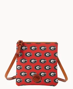 Dooney & Bourke Game Day Ready|Printed Fabric<Collegiate a Small North South Top Zip Crossbody University of Georgi